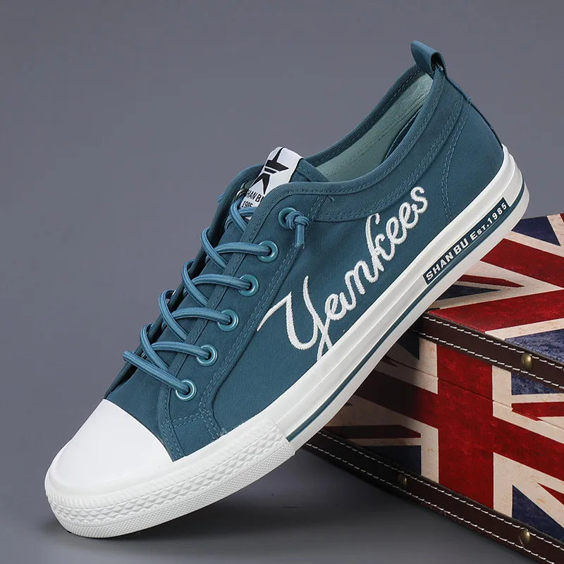 Spring Summer Classic Men's Canvas Shoes Fashion Yellow Man Sneakers Breathable Flat Casual Shoes Mens Vulcanize Shoes For You