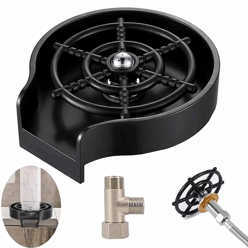 Automatic Glass Cup Washer High Pressure Kitchen Faucet Glass Rinser Stainless Steel Bar Cup Cleaner for Kitchen Sinks Wash Tool
