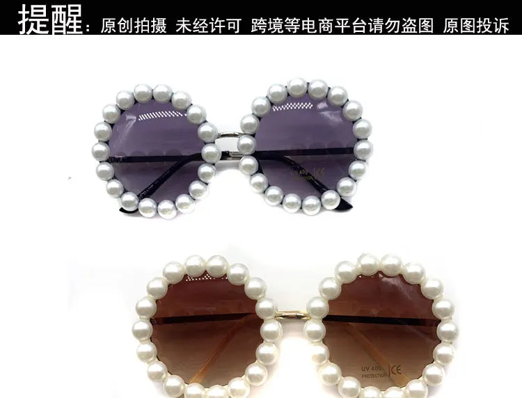 Pearl Round Sunglasses Women Small Frame Oval Vintage Sunglasses Luxury Brand Designer Elegant Retro Steampunk Sunglasses Men