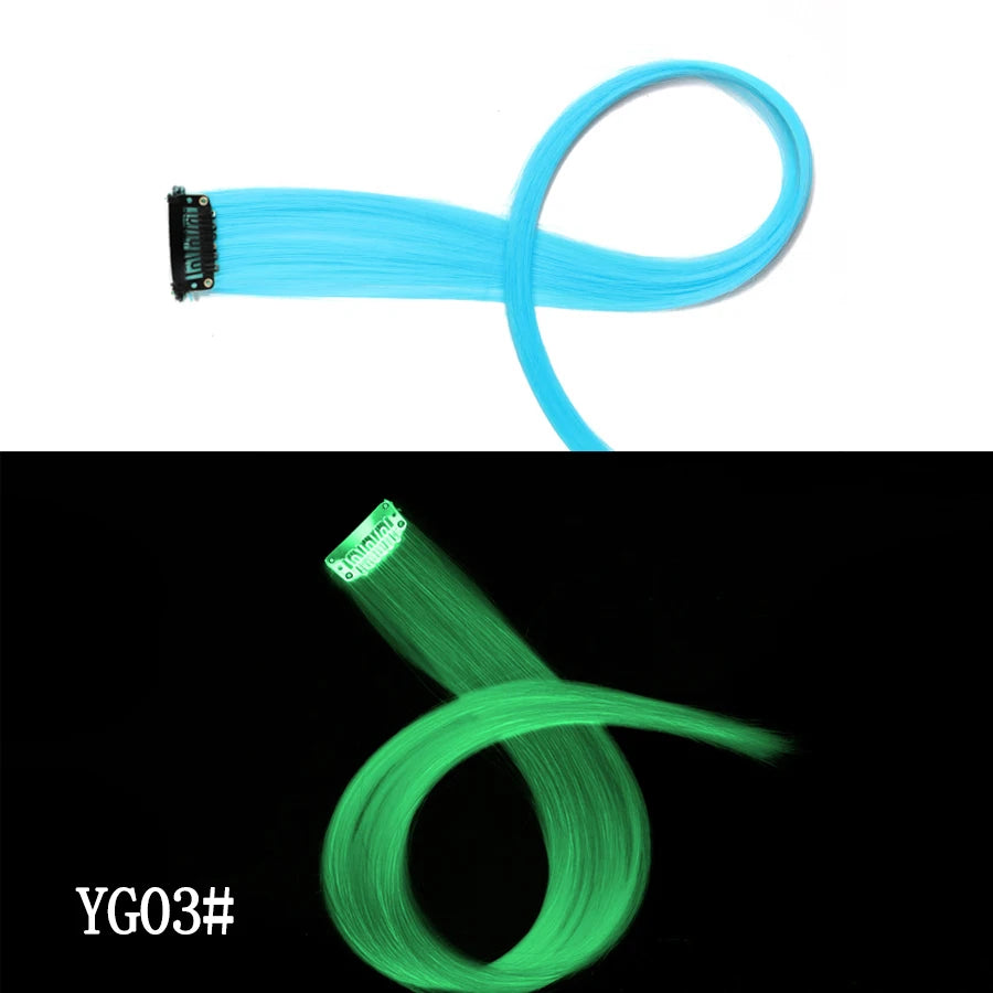 Synthetic Clip In One Pieces Raiinbow Hair Extensions  Straight Synthetic Hair Pieces 18" Long  Ombre Hair Pink Purple Red Blue