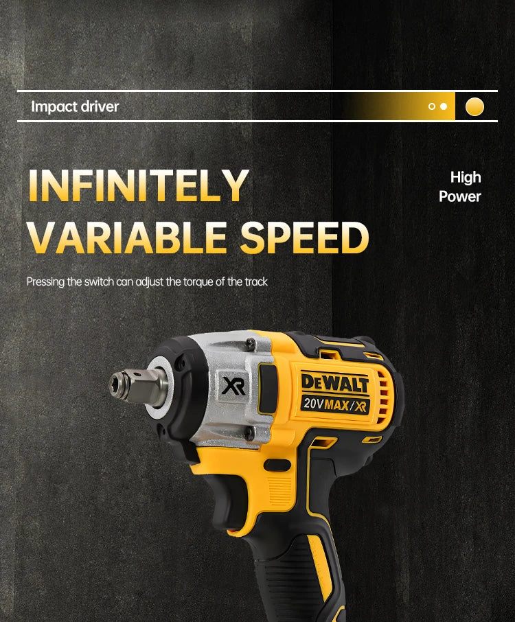 Dewalt DCF880 Cordless Electric Brushless Wrench Impact LED Light 3250RPM 205N.m Wireless Power Tool for Home Improveme