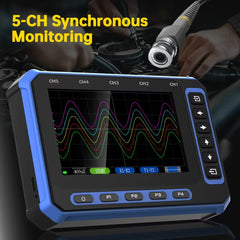 TOOLTOP 5 Channels Digital Oscilloscope 4.3-Inch WIFI & USB Connection 1MHz 3Msps Digital Oscilloscope Electrical Inspection