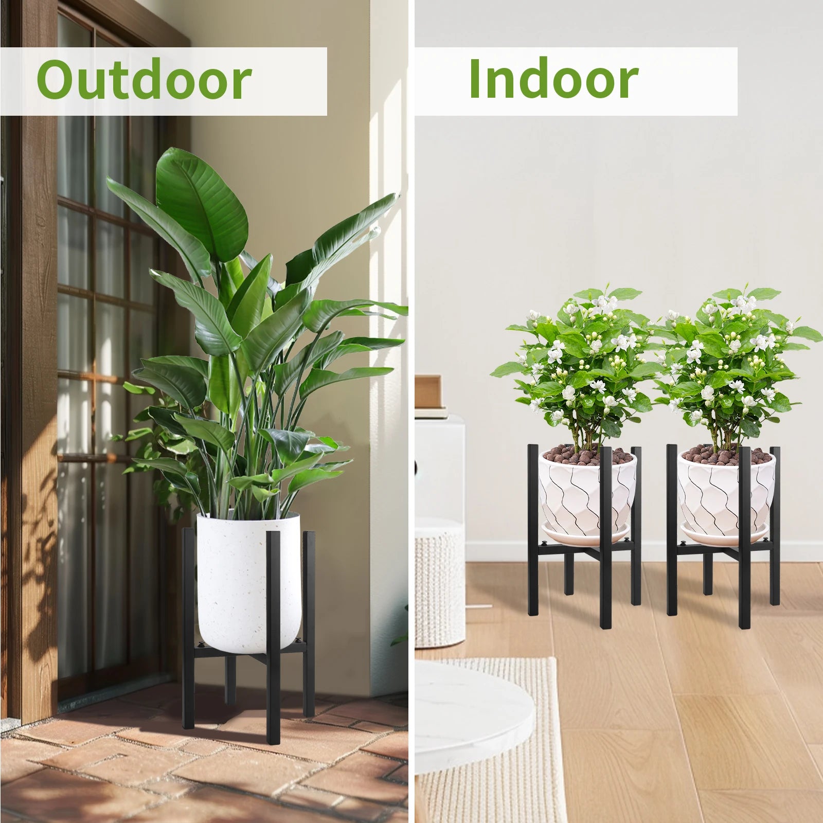 Verstellbarer Pflanzenständer aus Eisen, Erweiterung für Blumentöpfe, praktisches Regal für drinnen und draußen, strapazierfähig, moderne Dekoration für Balkon, Haus und Garten