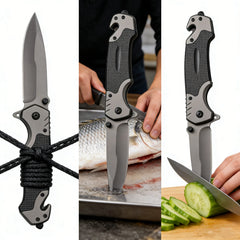EDC Small Folding Knife with Clip Webbed Opening Padded Lock for Outdoor Survival Camping Hunting Fishing