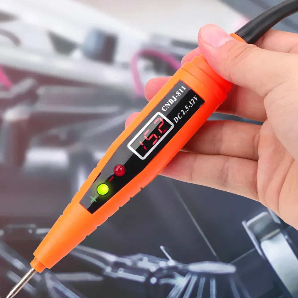 Spannungsprüfstift, Stromsondenstift, Detektor für elektrische Diagnosewerkzeuge, 2,5-32 V, Digitalanzeige, Prüfstift für elektrische Schaltkreise im Auto