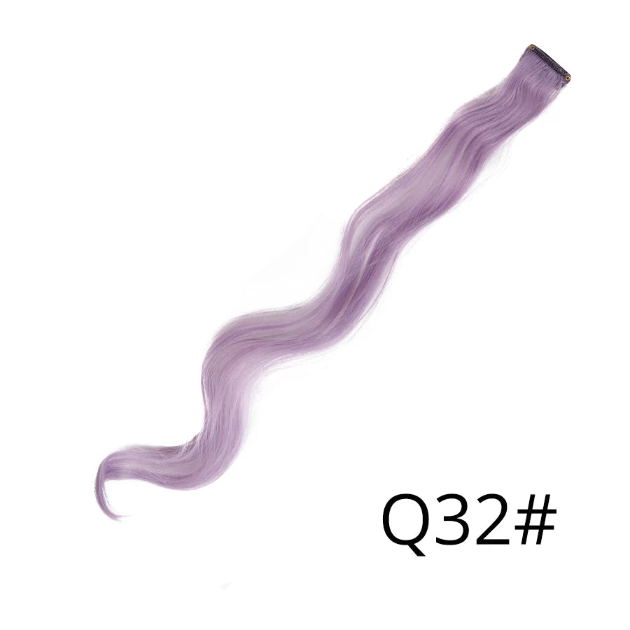 Synthetic Clip In One Pieces Raiinbow Hair Extensions  Straight Synthetic Hair Pieces 18" Long  Ombre Hair Pink Purple Red Blue