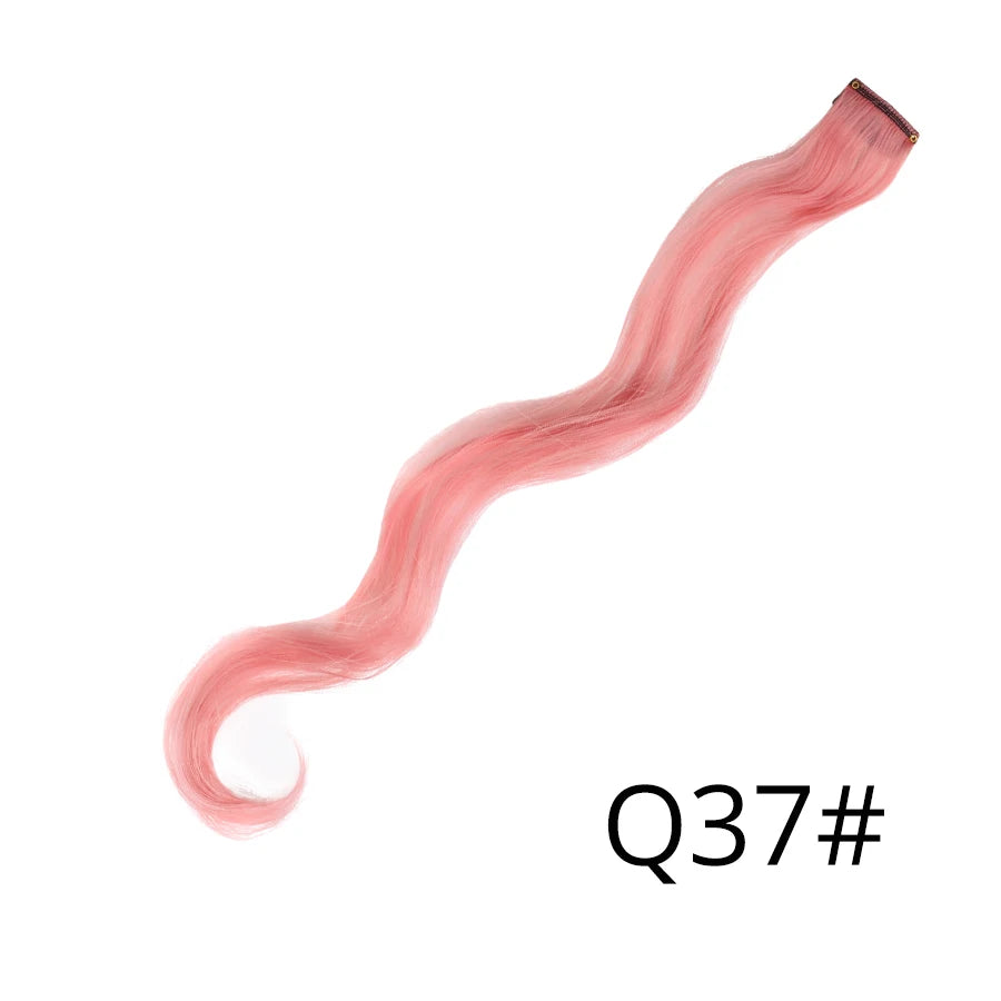 Synthetic Clip In One Pieces Raiinbow Hair Extensions  Straight Synthetic Hair Pieces 18" Long  Ombre Hair Pink Purple Red Blue