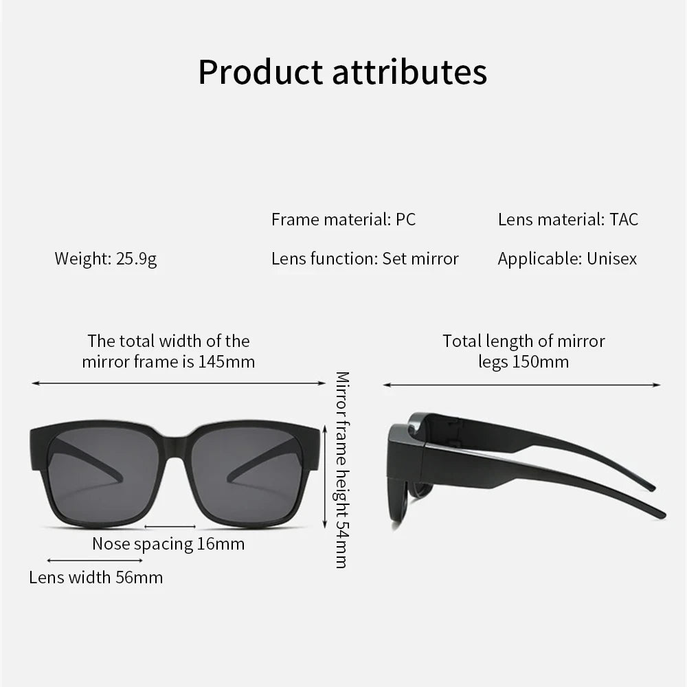 New Fashion Polarized Sunglasses Cover Over Myopia Prescription Glasses Portable Men Women Vintage Fishing Driving Eyewear