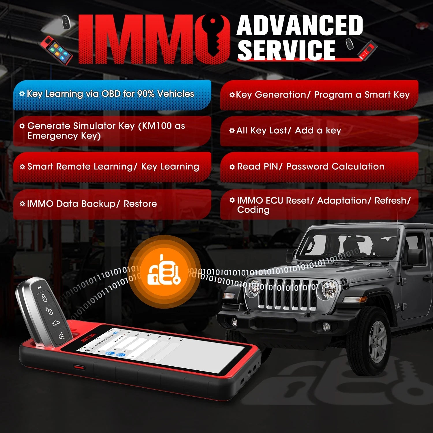 Autel MaxiIM KM100 KM100X Key Fob Programming Tools Auto key Programmer 60s Key Generation OBD IMMO Key Learning Key Free Update