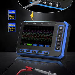 TOOLTOP 5 Channels Digital Oscilloscope 4.3-Inch WIFI & USB Connection 1MHz 3Msps Digital Oscilloscope Electrical Inspection