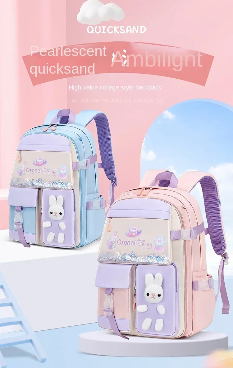Backpack New Girl Primary School Student Bag Cute Cartoon Kid Junior High School Shoulder Bag Waterproof Children Schoolbag