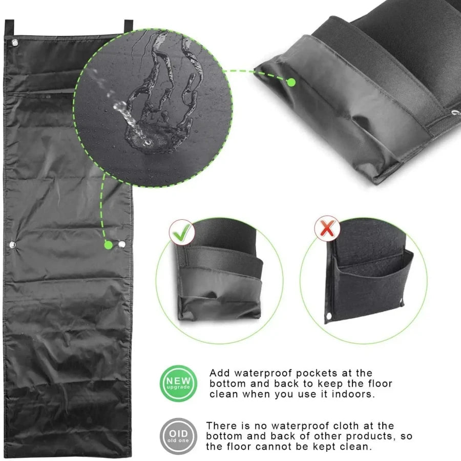 Bolsas para macetas verticales colgantes de pared, impermeables, con 4, 6 y 9 bolsillos, para plantar flores, para interiores y exteriores, patios, jardines, vallas y hogares