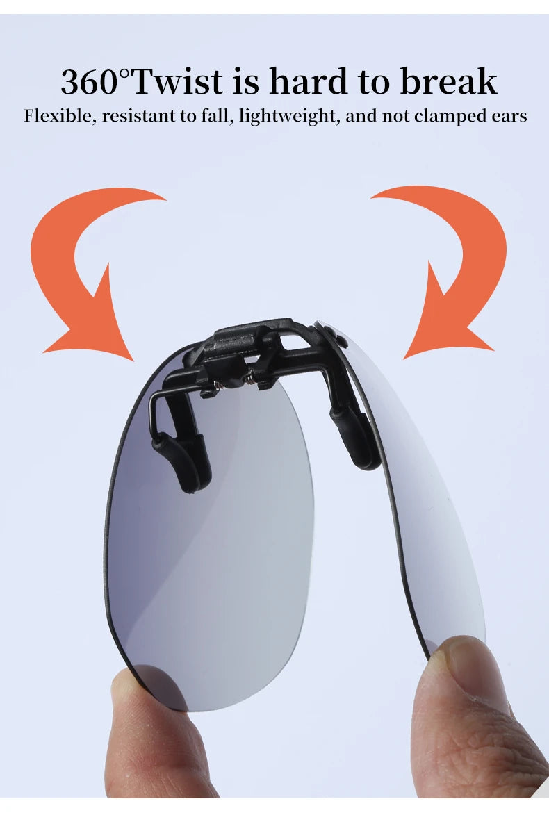 DOHOHDO New Men Women Clip On Sunglasses Polarizing UV400 Protention Vintage Clip Polarized Glasses Night Vision Driving Goggles