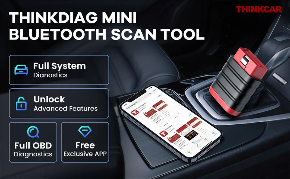 THINKCAR Thinkdiag Mini Bluetooth OBD2 Scanner Diagnostic Tool Full-System Car Scanner Check Engine Light Fault Code Reader Tool
