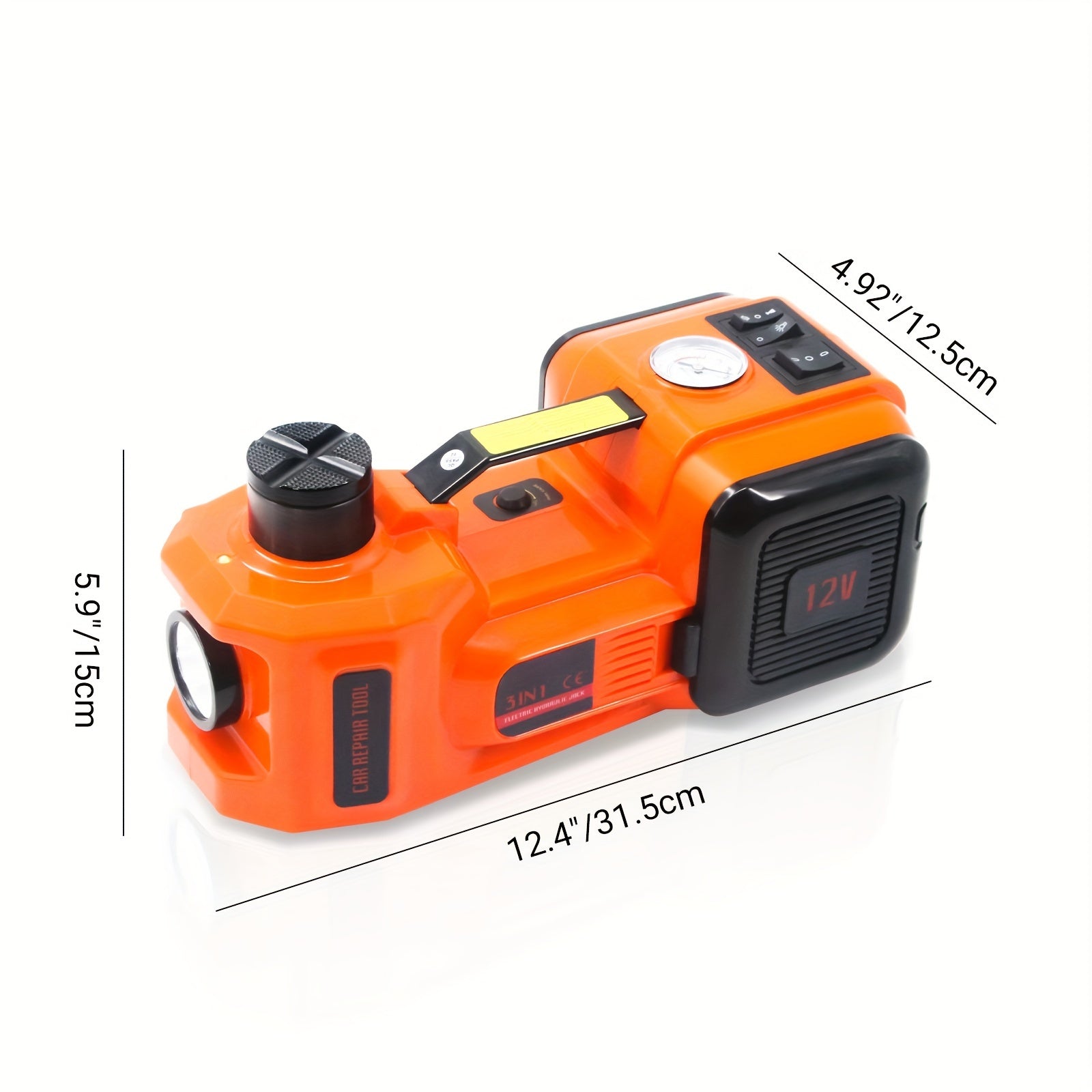 E-HEELP Electric Car Jack Kit 5Ton 12V Hydraulic Car Jack Lift (Lifting Range: 6.1-17.7 Inch) With Electric Impact Wrench - For SUV, MPV, Sedan, Truck -  Garage Repair & Tire Change - Ideal Gift for Car Enthusiasts