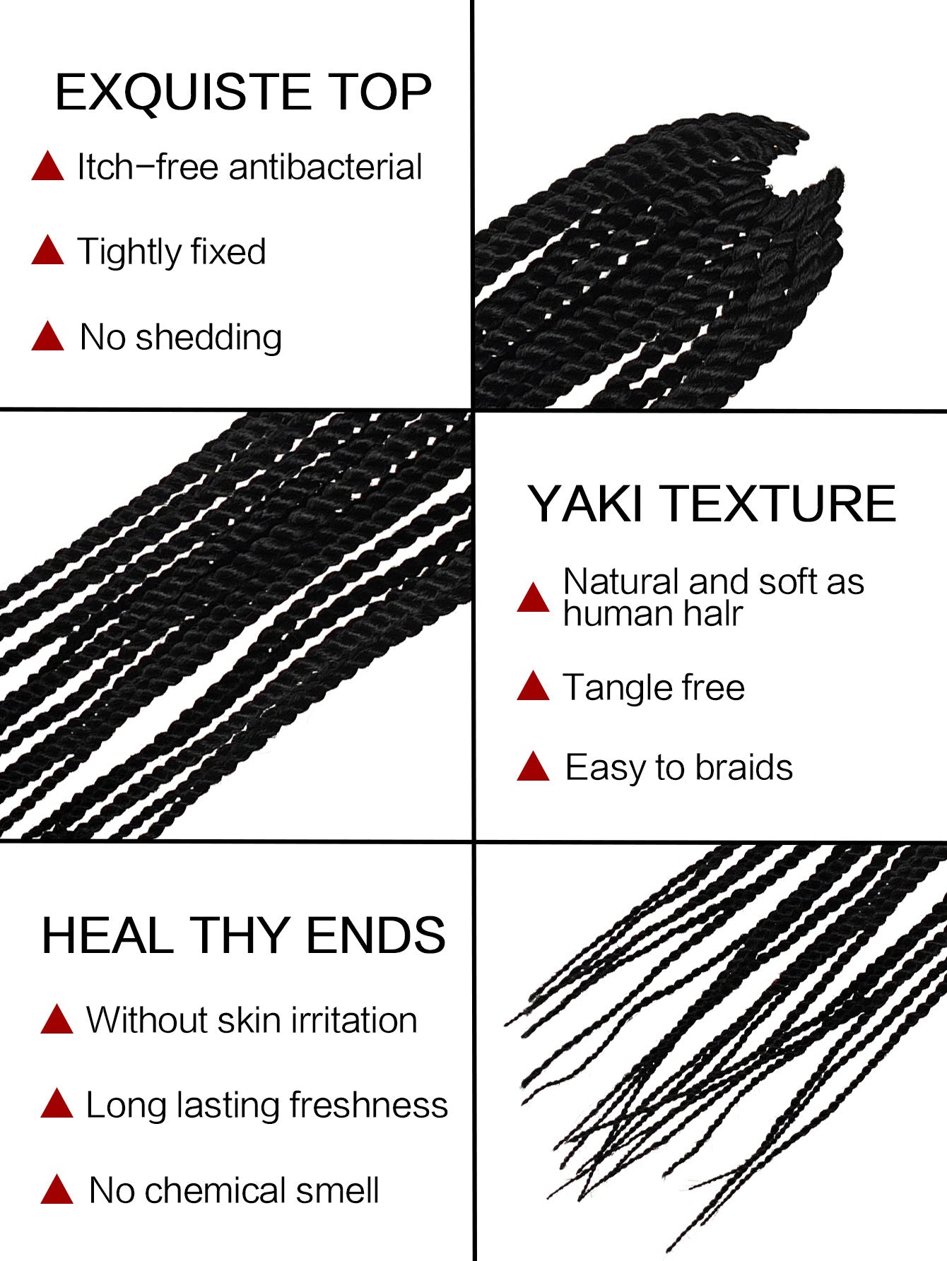 4X EZ SENEGALESE BRAID Trenza de ganchillo larga sintética Peinado negro burdeos marrón Caja de trenza de ganchillo para mujeres - 16 pulgadas