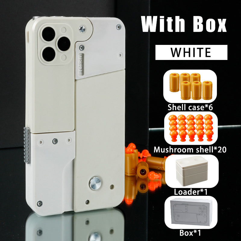 Klapppistole, Kugel, automatisches Wurfspielzeug, kreatives weiches Kugelspielzeug, Handy-Aussehen, Pistole, interaktives Outdoor-Geschenk für Kinder