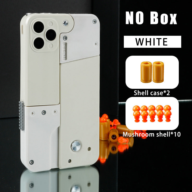 Klapppistole, Kugel, automatisches Wurfspielzeug, kreatives weiches Kugelspielzeug, Handy-Aussehen, Pistole, interaktives Outdoor-Geschenk für Kinder